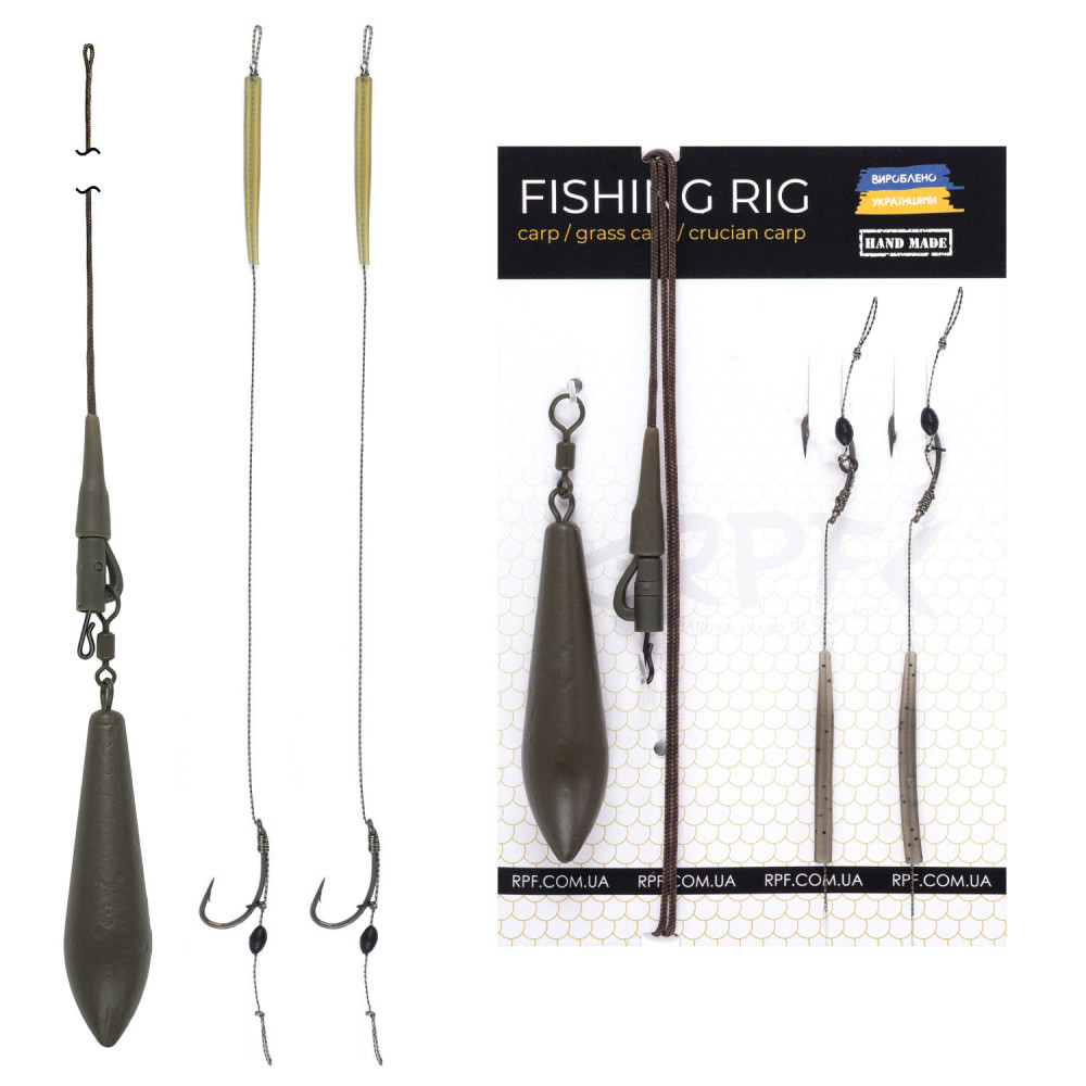 Оснащений Короповий монтаж Безпечна кліпса з двома запасними повідцями з гачком №6 оснащених волосом на кільці gm-rpf17