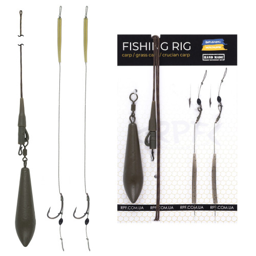 Оснащений Короповий монтаж Безпечна кліпса з двома запасними повідцями з гачком №6 оснащених волосом на кільці gm-rpf17