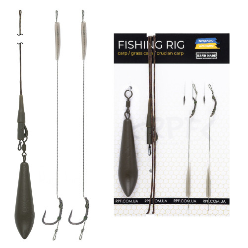 Оснащений Короповий монтаж Безпечна кліпса з двома запасними повідцями з гачком №6 оснащених волосом на резинці gm-rpf18