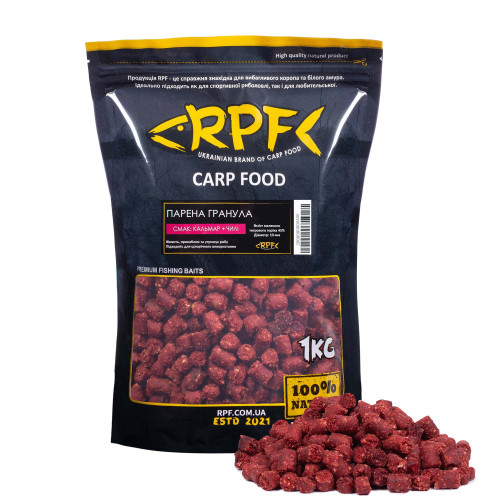 Парена гранула 1кг Кальмар + Чилі ( вміст меленого тигр. горіха 45% )