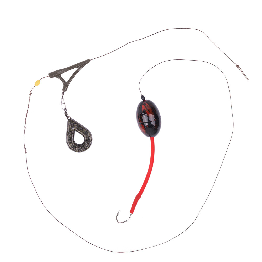 Посилена оснастка для ловлі сома з одним гачком, та з одним тригерним поплавком