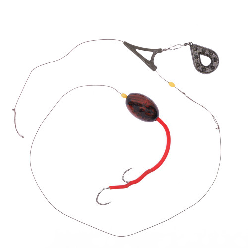 Посилена оснастка для ловлі сома з двома гачками, та з одним тригерним поплавком