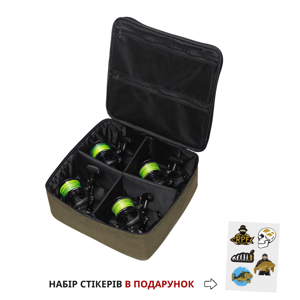 Сумка для 4-х катушок RPF + подарунок набір Стікерів 