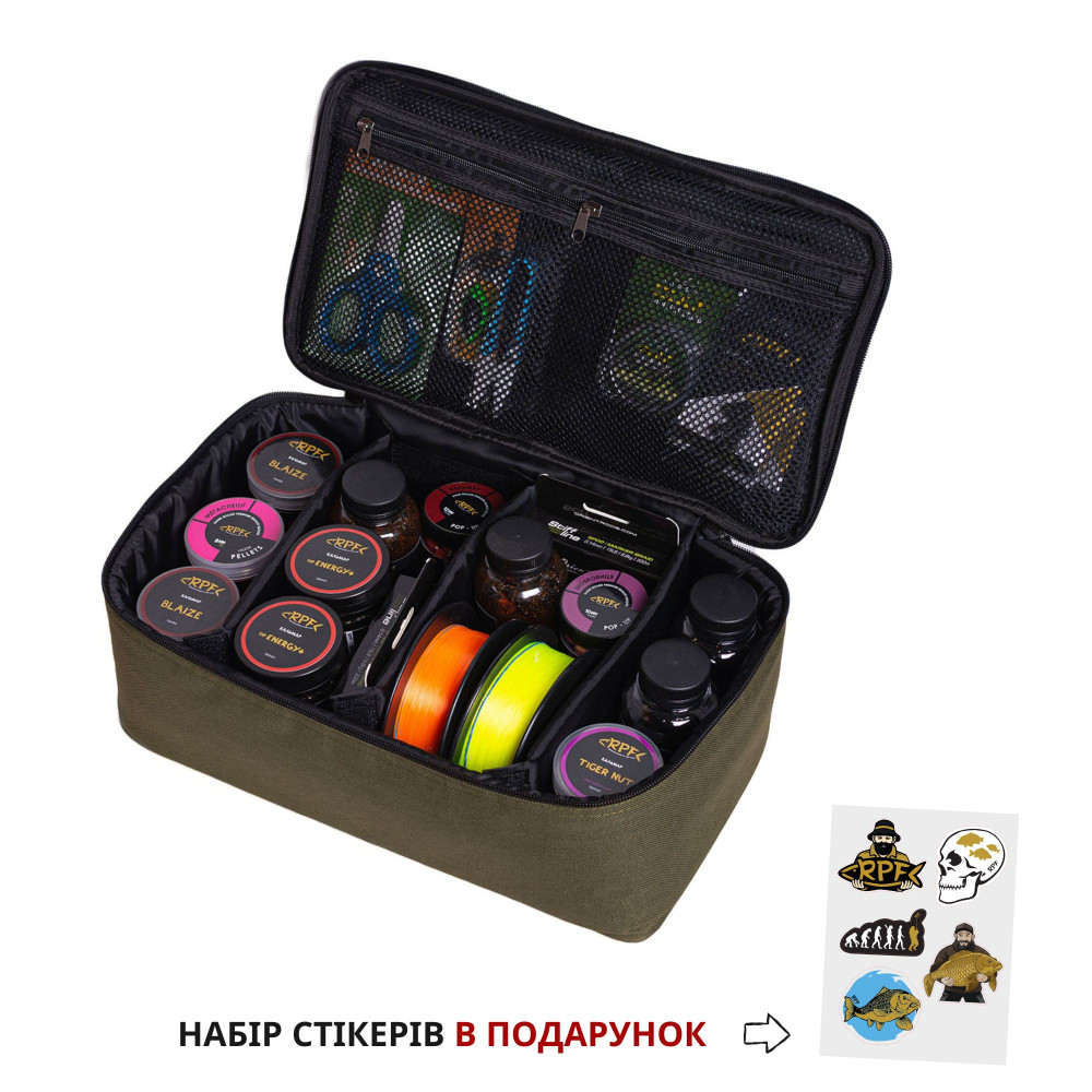 Сумка для риболовних аксесуарів RPF + подарунок набір Стікерів