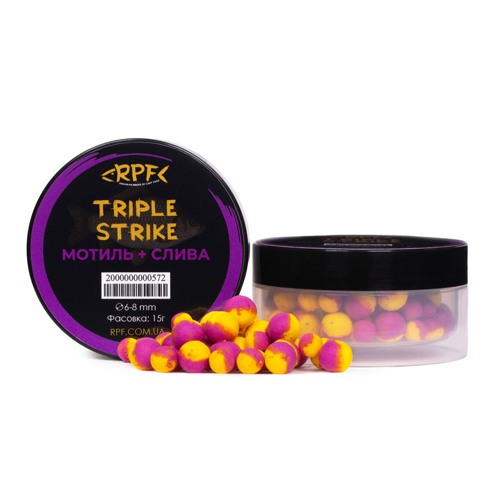 Поп-ап Triple Strike Мотиль + Слива для ловлі карася 6-8мм 