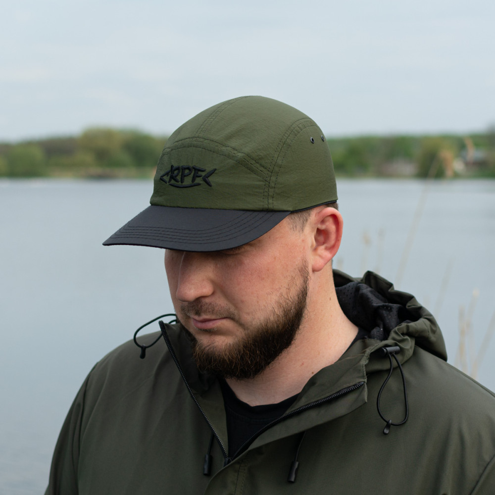 Кепка CULT з козирьком бейзболка від RPF 5_PANEL (комбінована Хакі + Чорний козирьок) 